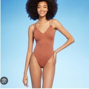 Women's Tunneled Plunge One Piece Swimsuit Shade & Shore